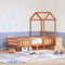 vidaXL Bed Frame with Roof without Mattress Wax Brown 90x200 cm