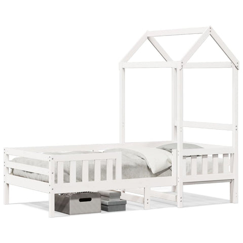 vidaXL Bed Frame with Roof without Mattress White 80x200 cm