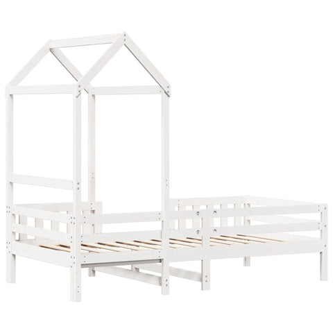 vidaXL Bed Frame with Roof without Mattress White 75x190 cm Small Single