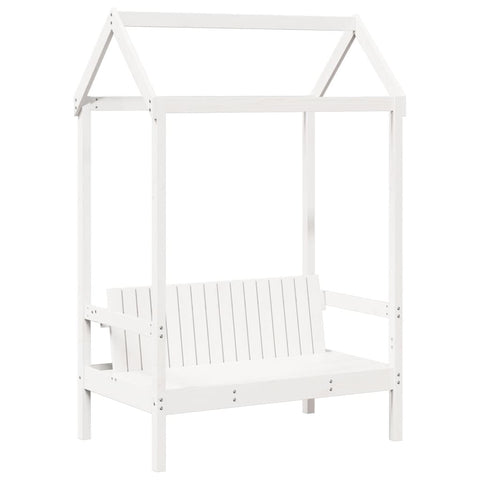 vidaXL Bed and Bench Set with Roof without Mattress White 100x200 cm