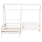 vidaXL Bed and Bench Set with Roof without Mattress White 100x200 cm