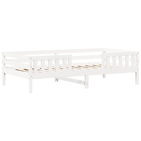 vidaXL Bed and Bench Set with Roof without Mattress White 100x200 cm