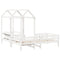 vidaXL Bed and Bench Set with Roof without Mattress White 100x200 cm
