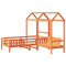 vidaXL Bed and Bench Set with Roof without Mattress Wax Brown 90x200 cm