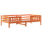vidaXL Bed and Bench Set with Roof without Mattress Wax Brown 90x200 cm