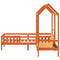 vidaXL Bed and Bench Set with Roof without Mattress Wax Brown 90x200 cm