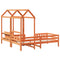 vidaXL Bed and Bench Set with Roof without Mattress Wax Brown 90x200 cm
