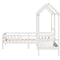 vidaXL Bed and Bench Set with Roof without Mattress White 80x200 cm