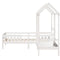 vidaXL Bed and Bench Set with Roof without Mattress White 75x190 cm Small Single