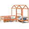 vidaXL Bed and Bench Set with Roof without Mattress Wax Brown 75x190 cm Small Single