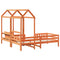vidaXL Bed and Bench Set with Roof without Mattress Wax Brown 75x190 cm Small Single