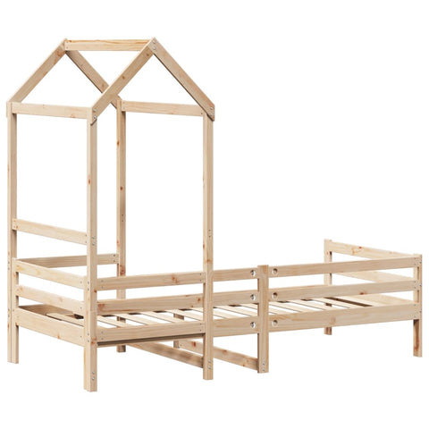 vidaXL Day Bed with Roof without Mattress 90x200 cm Solid Wood