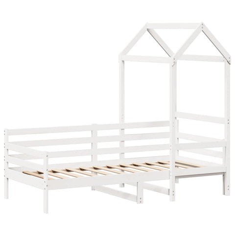 vidaXL Day Bed with Roof without Mattress White 80x200 cm Solid Wood
