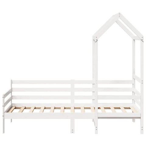 vidaXL Day Bed with Roof without Mattress White 80x200 cm Solid Wood
