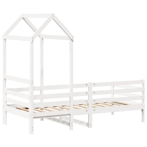 vidaXL Day Bed with Roof without Mattress White 80x200 cm Solid Wood