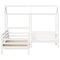 vidaXL Day Bed and Bench Set with Roof without Mattress White 80x200 cm