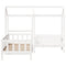 vidaXL Day Bed and Bench Set with Roof without Mattress White 80x200 cm