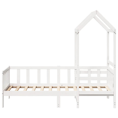 vidaXL Day Bed and Bench Set with Roof without Mattress White 80x200 cm