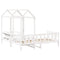 vidaXL Day Bed and Bench Set with Roof without Mattress White 80x200 cm