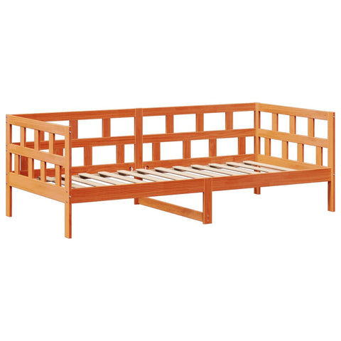 vidaXL Day Bed with Roof without Mattress Wax Brown 80x200 cm Solid Wood