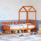 vidaXL Day Bed with Roof without Mattress Wax Brown 80x200 cm Solid Wood
