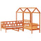 vidaXL Day Bed Set with Roof without Mattress Wax Brown 90x200 cm