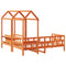 vidaXL Day Bed Set with Roof without Mattress Wax Brown 90x200 cm