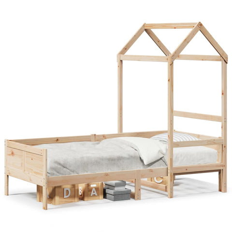 vidaXL Day Bed with Roof without Mattress 80x200 cm Solid Wood