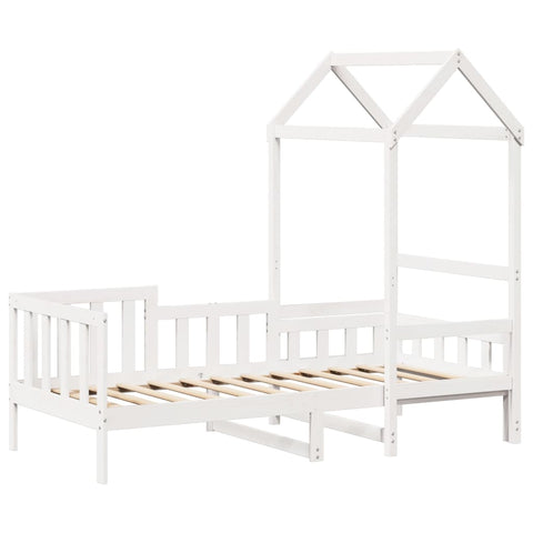 vidaXL Day Bed with Roof without Mattress White 90x190 cm Single Solid Wood