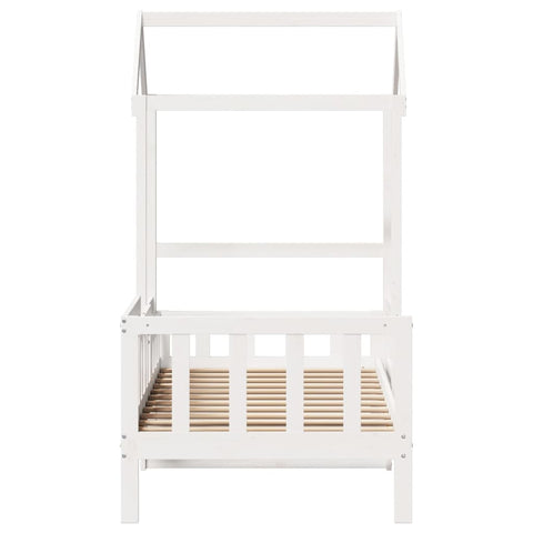 vidaXL Day Bed with Roof without Mattress White 90x190 cm Single Solid Wood