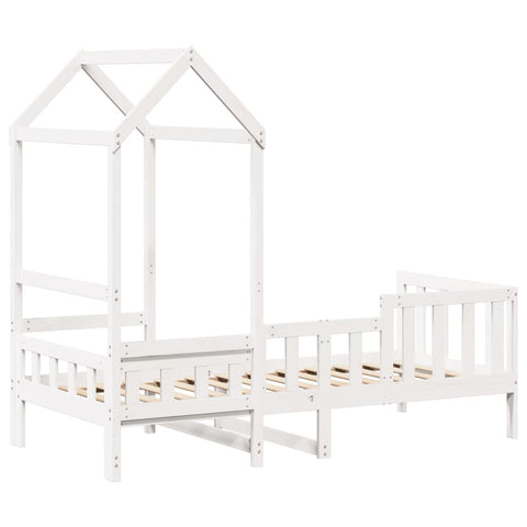 vidaXL Day Bed with Roof without Mattress White 90x190 cm Single Solid Wood