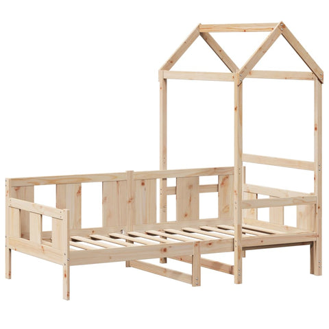 vidaXL Day Bed with Roof without Mattress 90x200 cm Solid Wood