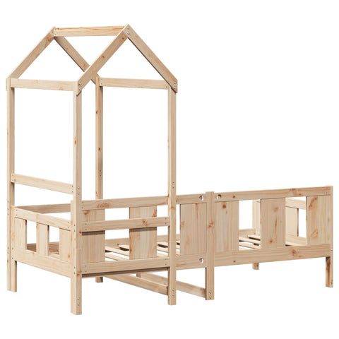 vidaXL Day Bed with Roof without Mattress 90x200 cm Solid Wood