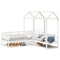 vidaXL Day Bed and Bench Set with Roof without Mattress White 80x200 cm