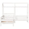vidaXL Day Bed and Bench Set with Roof without Mattress White 80x200 cm