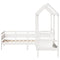 vidaXL Day Bed and Bench Set with Roof without Mattress White 80x200 cm