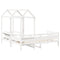 vidaXL Day Bed and Bench Set with Roof without Mattress White 80x200 cm