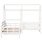 vidaXL Day Bed and Bench Set with Roof without Mattress White 80x200 cm
