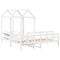 vidaXL Day Bed and Bench Set with Roof without Mattress White 80x200 cm