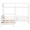 vidaXL Day Bed and Bench Set with Roof without Mattress White 90x190 cm Single