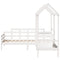 vidaXL Day Bed and Bench Set with Roof without Mattress White 90x190 cm Single