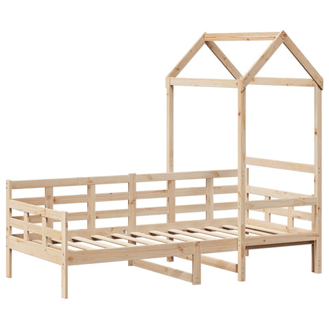 vidaXL Day Bed with Roof without Mattress 90x200 cm Solid Wood