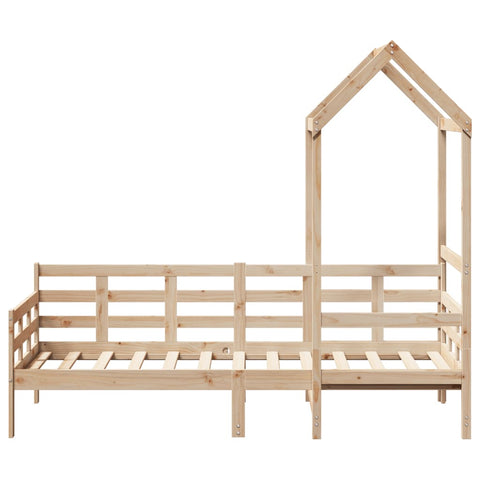 vidaXL Day Bed with Roof without Mattress 90x200 cm Solid Wood
