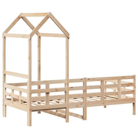 vidaXL Day Bed with Roof without Mattress 90x200 cm Solid Wood
