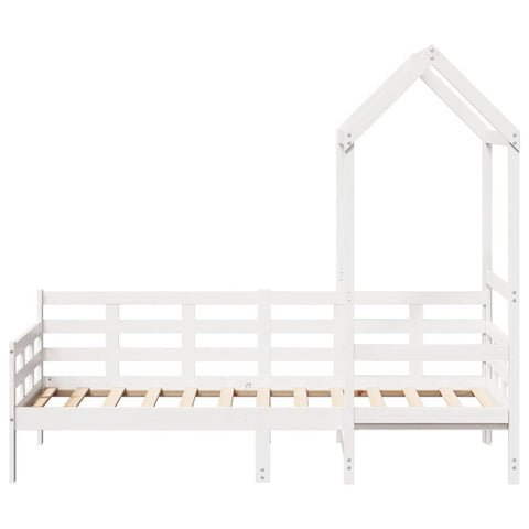 vidaXL Day Bed with Roof without Mattress White 80x200 cm Solid Wood