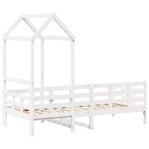 vidaXL Day Bed with Roof without Mattress White 80x200 cm Solid Wood