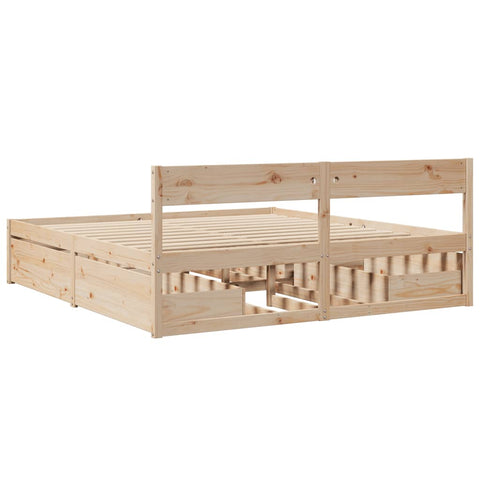 vidaXL Bed Frame without Mattress 200x200 cm Solid Wood Pine
