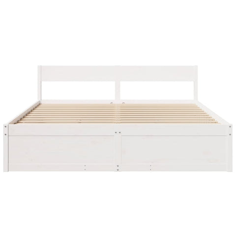 vidaXL Bed Frame without Mattress White 200x200 cm Solid Wood Pine