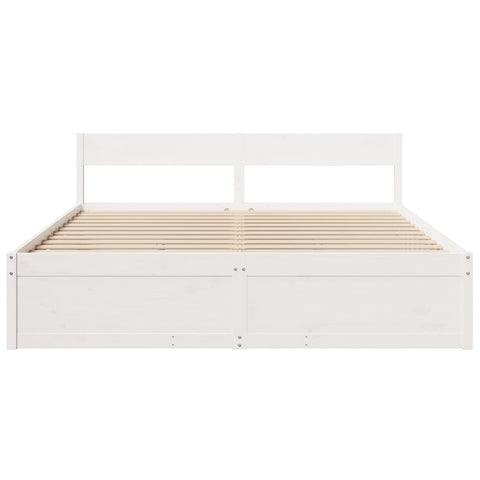 vidaXL Bed Frame without Mattress White 180x200 cm Super King Solid Wood Pine