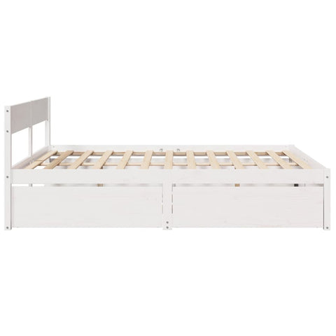 vidaXL Bed Frame without Mattress White 180x200 cm Super King Solid Wood Pine